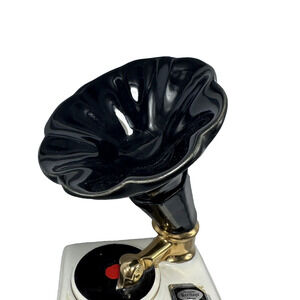 Ezra Brooks Victrola‎ Phonograph VTG Decanter EMPTY 24K Gold Hand Painted 70s